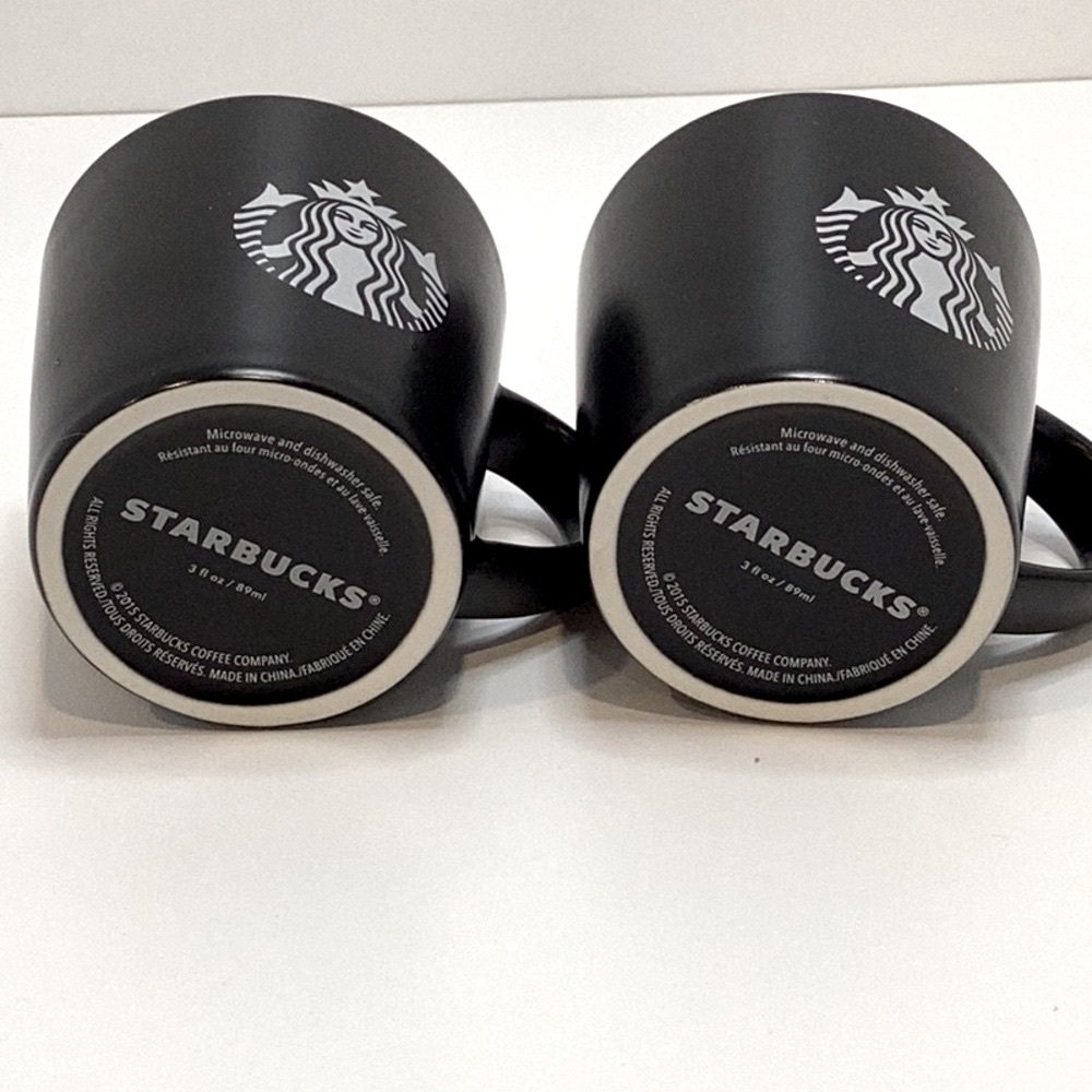💚 Starbucks Pair of Black Logo Espresso Cups, 3oz each